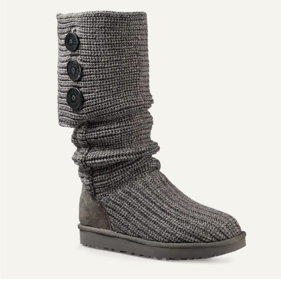 UGG Classic Cardy Knit Short or Tall Fur Lined Boots - Picture 2 of 10